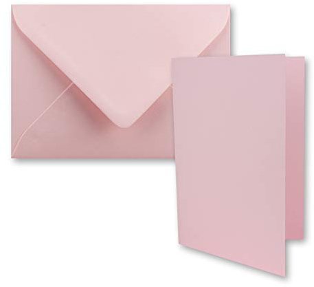10 biglietti pieghevoli formato DIN B6 con buste, colore rosa, 120 x 170 mm, ideali per biglietti di invito, matrimonio, battesimo, comunione, cresima. Marchio: FarbenFroh
