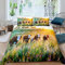 Kühe Bettwäsche Set 155x220cm Tier Das Vieh Drucken Bettbezug Set Kinder Mädchen Jungen Natur Wiese Landschaft Bettwäsche Bauernhof Tierhaltung Betten Set mit 1 Kissenbezug 80X80cm Super Weicher