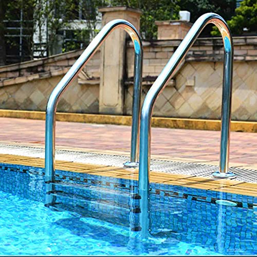 MYAOU 3-Stufen-Pool-Leiter für Außenschwimmbad 100cm bis 140cm, Silber