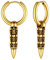 FOCALOOK Herren Creolen Totenkopf Ohrringe Edelstahl Hängend Gold Earrings Halloween Schmuck Weihnachten Männer Vergoldet