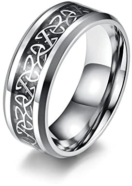 Stfery Couple Ringe, Frauen Ring Silber Edelstahl 67 Keltischer Knoten Europäischer Stil Ringe Zubehör für Frauen Männer Paare