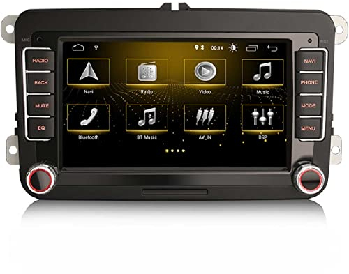 GONFEN Quad-Kern Android 12.0 Autoradio Für VW Golf 5/6 Caddy Passat Jetta Polo Beetle Touran SEAT Skoda Superb CarPlay DSP WiFi 4G OBD TPMS DVB-T2 SD Bluetooth A2DP Lenkradkontrolle DVR Navi DAB+ GPS