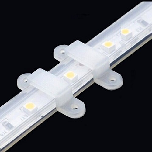 H+H Leipzig 10x durchsichtige PVC Befestigungsklammer Klammern zur Befestigung der 230V LED Strip LED Streifen. IP68 wasserdicht