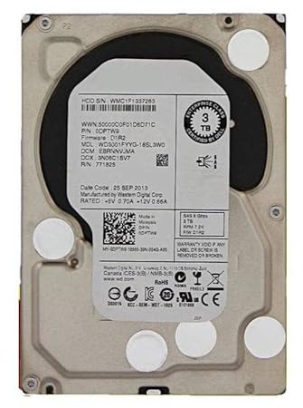 MIDTY 95 % HDD für 3 TB 3,5 Zoll SAS 64 MB 7200 U/min für interne HDD für Server HDD für DPTW9 0DPTW9 WD3001FYYG