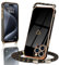 Micoden Handykette kompatibel mit iPhone 15 Pro Max hülle Ultra dünn Kameraschutz Herz Love Design Galvanik Silikon Bumper Case Kordel zum Umhängen Handyhülle mit Band Schutzhülle,Schwarz
