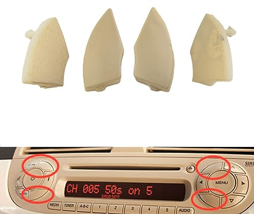 EpheyFIF 4X Per Fiat 500 Pulsante Radio Beige Trim Cover Rimozione Coperture/moduli/fori punti di rimozione