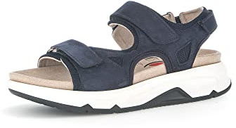 Gabor Damen Plateausandalen, Frauen Sandalen,Wechselfußbett,bequem,Sommerschuhe,Freizeitschuhe,offene Schuhe,Strandschuhe,Blue,38 EU / 5 UK