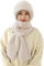MAKFORT Frauen Verdickte Integrierter Gehörschutz Winddichte Mütze Schal Damen Warme 2 in 1 Mützenschal Strickmütze Winter Kapuzenschal