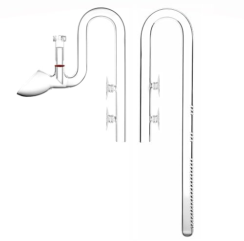 JARDLI Glas Lily Pipe Set mehrstufigem Wassereinlass & Auslass mit Skimmer Oberflächenabzug (17mm für 16/22mm Schlauch)
