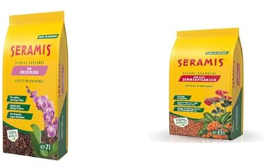 Seramis Spezial-Substrat für Orchideen, 7 l & Pflanz-Granulat für alle Zimmerpflanzen, 7,5 l – Pflanzen Tongranulat, Blumenerde Ersatz zur Wasser- und Nährstoffspeicherung