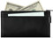 HAUTOCO Geldtaschen Banktasche, PU-Leder Geldtasche mit Reißverschluss für A5 Dokumententasche Geldscheintasche, Banktasche Geldmappe 28 x 15.5 cm für Geschäftlich Haushalt, Schwarz