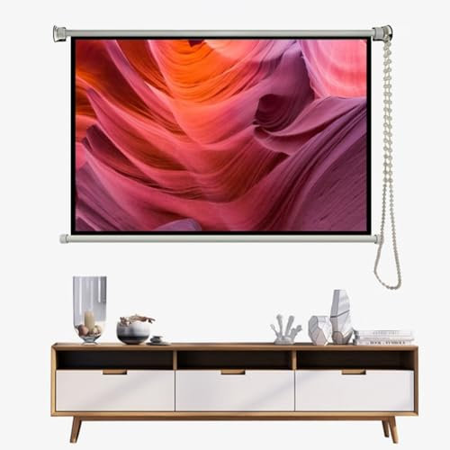ZYXQQJ Manual Pull Down Projector Screen 40 50 60 Movie Screen 16:9 4:3 4K HD Retractable Ceiling Wall Mount Projection Screen(4:3,40)
