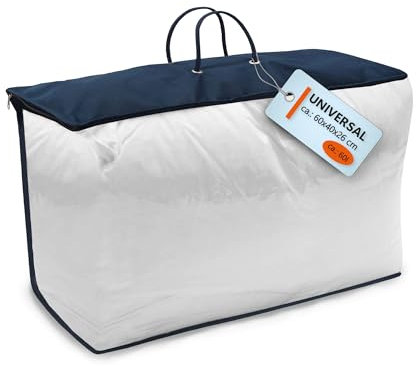 Bestlivings Aufbewahrungstasche für Bettwaren 60x40x26cm - Faltbar für Bettdecken, Kopfkissen, Kopfkissen uvm. - mit Reißverschluss und stabilem Griff