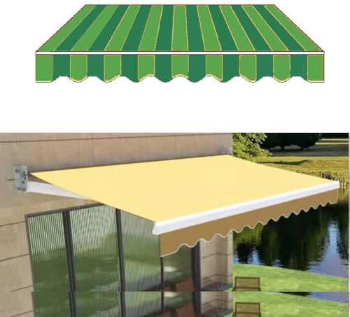 Eqvexd Wasserdichter Markisen-Ersatzstoff, manuell einziehbarer Sonnenschutzstoff, Markisen-Oberabdeckung mit UV-Schutz for Terrassen(E,6x3m)