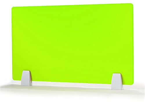 Trennwand aus Acryl, 30 x 100 cm, Grün, Sichtschutz mit 2 Clips für Schreibtische, Theken, Bibliotheken und Klassenzimmer – Büroraumteiler & Schutzplatte