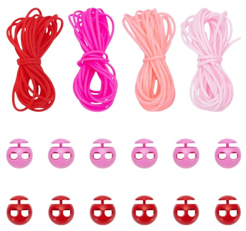 UNICRAFTALE 12 m 4 colores tope de malla rosa estilo conjunto hueco PVC tubo sintético cordón de goma cuerda de tejer manguera de goma de punto barber cordones para sujetar mallas pulseras perlas