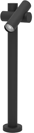 EGLO LED Außenlampe Fossignano, Außenleuchte mit drehbarem Spot | Outdoor Stehlampe Garten, Wegeleuchte aus Aluminium in Schwarz, IP44 Lampe außen, warmweiß, 70 cm