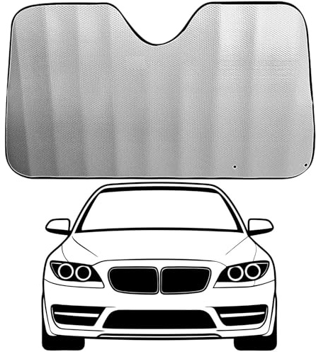 Parasol Coche Delantero Plegable – Protector Solar Parabrisas Anti Calor UV para Auto, Sombrilla Parasol Interior Vehículo, Protección Sol Verano, Accesorios Coche Compatible SUV Berlina. (150X90)