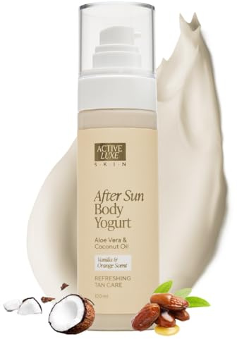 Active Luxe After Sun Body Yogurt, 120 ml | After Sun Lotion mit Aloe Vera & Kokosöl, Feuchtigkeitsspendend, Für Gesicht & Körper, Natürliche Skincare