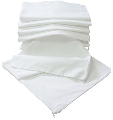 Nurtextil24 Kissen-Inlett 2er 4er 6er 8er 10er Sparpack ohne Füllung 100% Baumwolle 20 Größen in Weiß mit Reißverschluss 2er Pack 45 x 45 cm