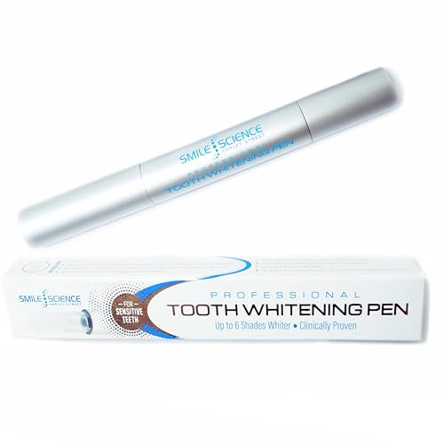 Smile Science Harley Street Teeth Whitening Pen 1-Pack - Peroxide-Free Gel for Sensitive Teeth, Fast Tooth Whitener, Vegan Formula, Mint Flavour (2.5ml)