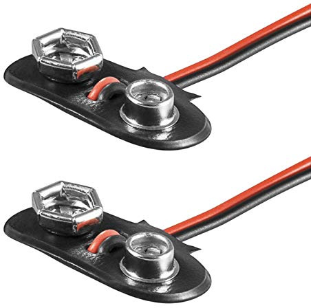 PerfectHD 2X 9V Batteriehalter | T-Form | lose Kabelenden | Akkuhalter Batterieclip | 2 Stück