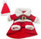 Toyvian Weihnachtskostü mit Weihnachtsmütze Hunde Katzen Wintermantel Weihnachtsmann Hund Kostü (Rot und Weiß)