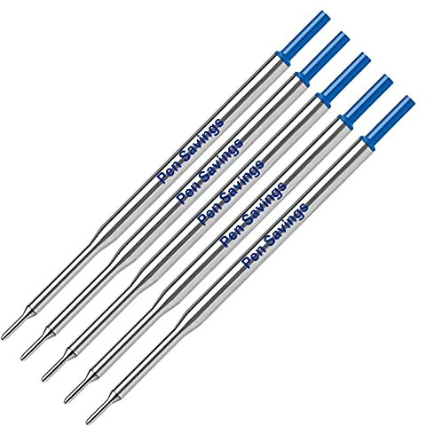 5 Pen Savings Kugelschreiberminen kompatibel mit Papermate Lubriglide, Aspire, PhD, mittlere Spitze, Großpackung (Blau)