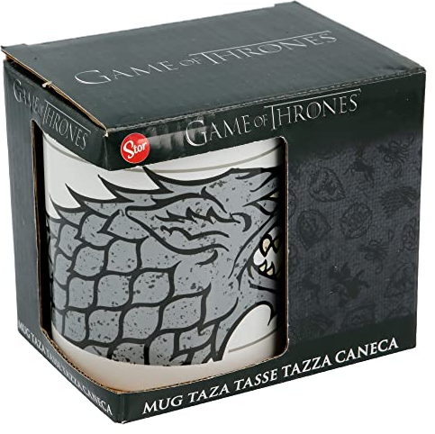Stor Keramiktasse 325 ml in Geschenkbox Game of Thrones 'Stark' (19769), nicht anwendbar, Schwarz