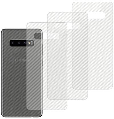 qichenllu Carbon Muster 4 Stück Rückseite Folie für Galaxy S10,Folie Hinten für Samsung Galaxy S10,Klar Matt Klebefolie Kratzfest Hinten Schutz