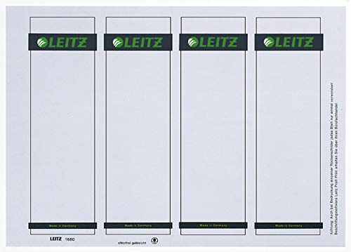 LEITZ Ordnerrücken-Einsteckschild, 56 x 190 mm, Karton, grau, Sie erhalten 1 Packung, Packungsinhalt: 100 Stück
