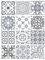 | Carrelage Autocollant | Planche de 12 Stickers Autocollants Adhesifs Carrelage - Carreaux de Ciment - GREYPASTELMONKEY - Dimensions d'un Sticker : 10 x 10 cm - Salle de Bains Cuisine Meubles ...