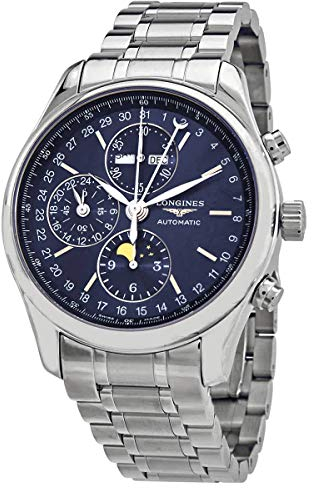 Longines Master Collection Herren-Armbanduhr Mondphasen-Chronograph Automatik Sunray blaues Zifferblatt L2.773.4.92.6, Chronograph
