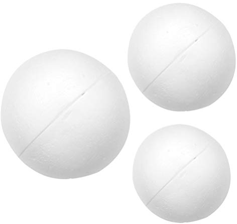 PRETYZOOM Styroporkugeln Basteln DIY Weiß Schaumkugeln 20cm 25cm 30cm Hohle Kugel Modellierung Weihnachten Hochzeit Festival Party Dekoration Schulprojekte Weihnachtsdeko Bastelbedarf
