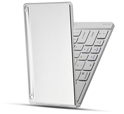 Jeankak Tastiera Bluetooth Pieghevole, Tastiera Wireless Magnetica Portatile con Custodia Protettiva Tastiera Pieghevole Ultra Sottile Ricaricabile A Grandezza Naturale per Smartphone, Tablet