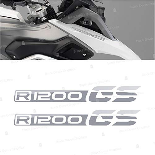 Black Doves Graphics – n.2 Adesivi Becco Serbatoio compatibili con BMW R 1200 GS e Adventure (argento)