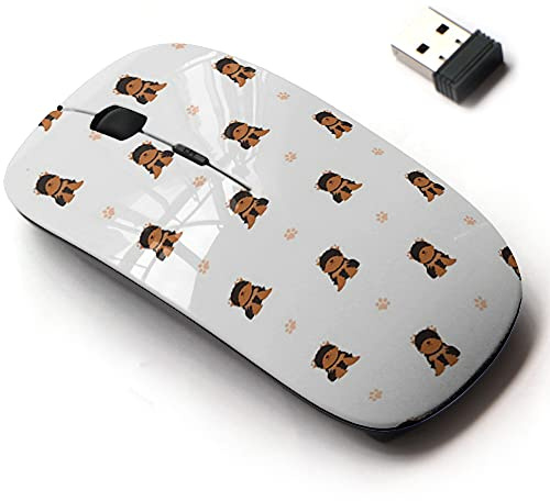 2.4G Wireless Mouse with Cute Pattern Design for All Laptops and Desktops with Nano Receiver - Cute Teacup Yorkie Puppy Yorkshire