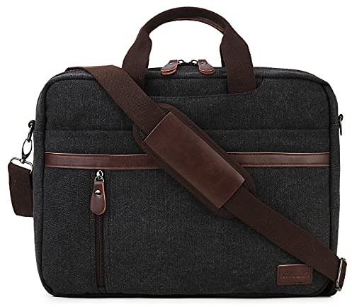 RAVUO Tracolla Uomo, Impermeabile 17 Pollici Porta PC Portatile, Borsa da Lavoro per Insegnanti, Affari, Università - Nero