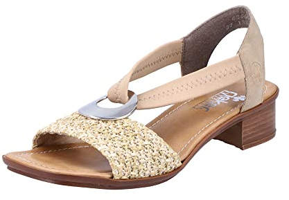 Rieker Women's 62664 Sandal, 36/42 EU, beige, 41 EU