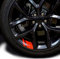 MIOLOE 6 Stück Autorad reflektierende Aufkleber Auto Felgen Aufkleber Streifen Racing Felgenaufkleber Auto Dekoration Zubehör für Größe 18-21 Räder (Rot)