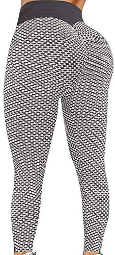 YEBIRAL Tik Tok Leggings Damen Honeycomb Scrunch Butt Bubble Leggings Sexy Booty Push Up Leggins Sporthose Anti Cellulite High Taille Sport Fitness Hose Sportleggings Yoga Pants