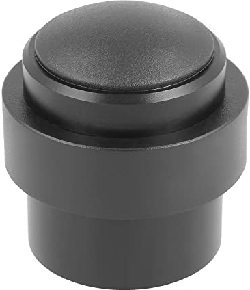 Amig - Fermaporta per Passo | Diametro 30 x 36 mm | Modello 205 | Alluminio con Finitura Nero Opaco | Canto Rotondo | Include Tirafondi + Tasselli per l'installazione