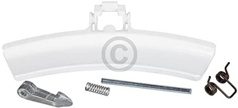 ensipart Türgriff für Wäschetrockner weiß Set mit Schließnase Achse und Feder Griff für Trockner kompatibel wie AEG 405523773/1