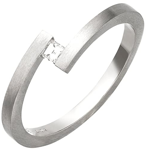 Jobo Damen-Ring aus 950 Platin mit Diamant im Caree-Schliff Größe 54