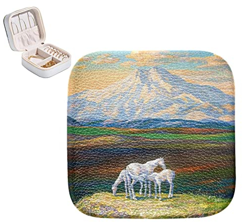 Schmuck-Organisator-Kasten PU-Leder Kleine Schmuck-Kasten Pferd Muster