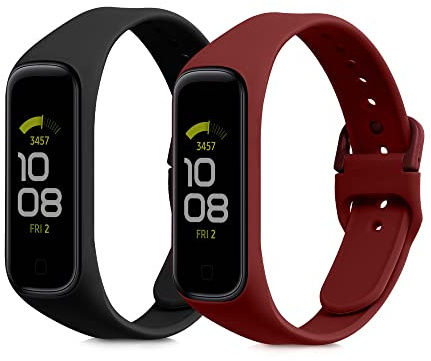 kwmobile Uhrenarmband für Samsung Galaxy Fit 2 Armband Fitnesstracker Band Set aus TPU Silikon Ersatzarmband Smartwatch