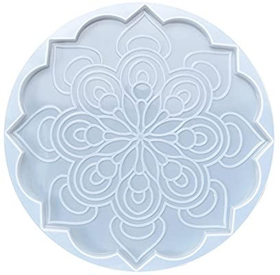 astound Molde De Silicona Resina Epoxica Mandala Portavasos, Decoraciones para El Hogar, 8 Pulgadas Reutilizable para Bocadillos, Decoración del Hogar, Perchero para Joyas