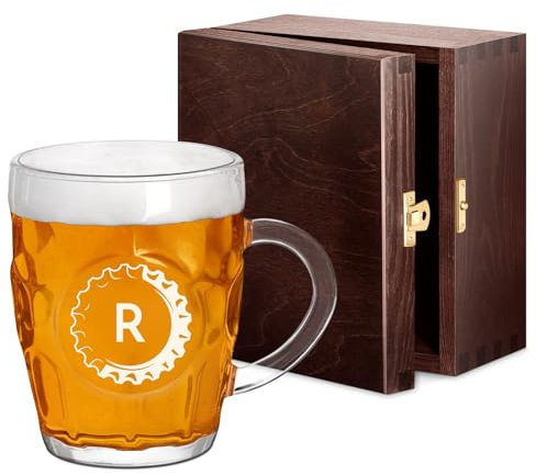 Maverton Chope à Bière Personnalisable – Verre à alcool avec gravure Idee Cadeau Homme - 500ml - Verre a Biere pour dégustation - Cadeau Personnalisé Anniversaire - pour ami - copain - nom