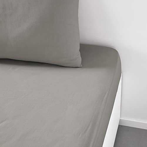 TODAY Essential - Drap Housse 140X190 cm 2 Personnes 100% Coton Uni, Dune