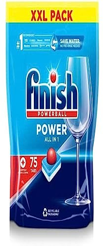 Finish Power All in One Dishwasher Tablets | Scent : Regular | Size: Total 75 Dishwasher Tabs |for Sparkling Clean 1st Time